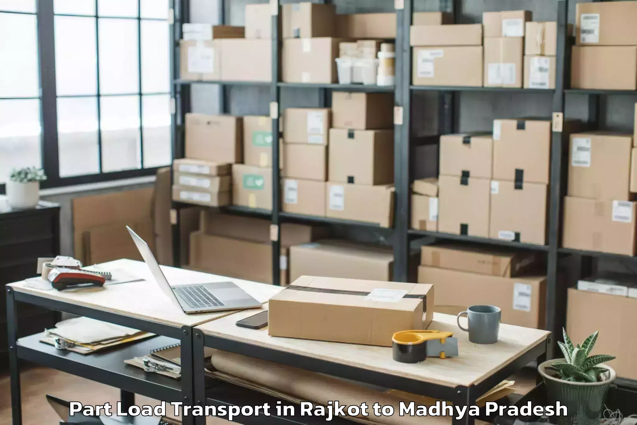 Book Rajkot to Satna Airport Tni Part Load Transport Online